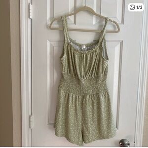 Stella Tweed Olive Floral Romper